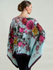 CASHMERE PRINTED PONCHO: SANREMO: BLUE