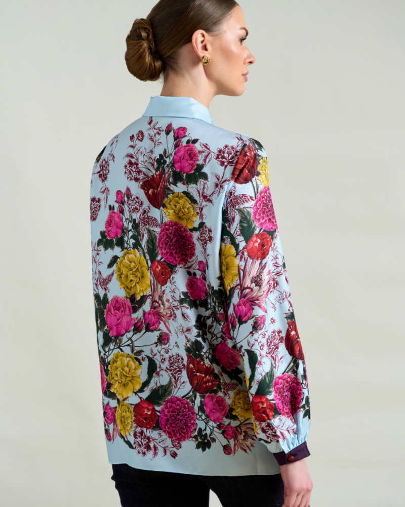 SANREMO SILK SHIRT: BLUE