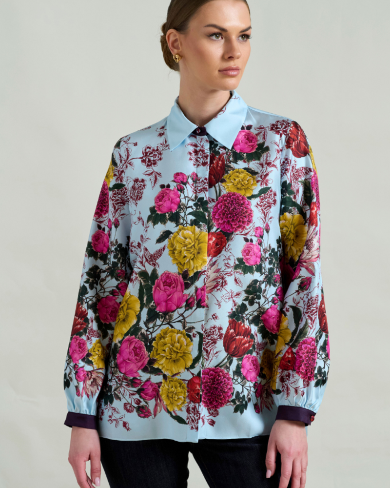 SANREMO SILK SHIRT: BLUE