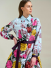 SANREMO SILK LONG SLEEVE DRESS: BLUE