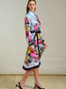 SANREMO SILK LONG SLEEVE DRESS: BLUE