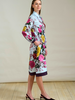 SANREMO SILK LONG SLEEVE DRESS: BLUE