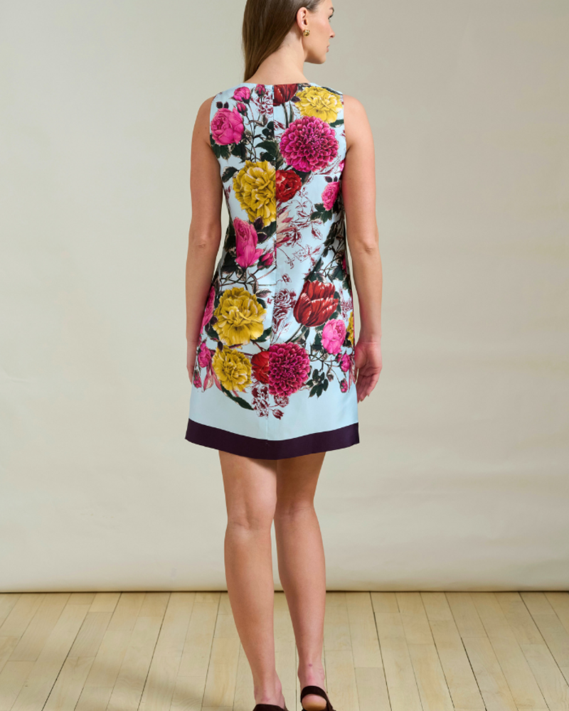 SLEEVELESS SILK DRESS SANREMO: BLUE