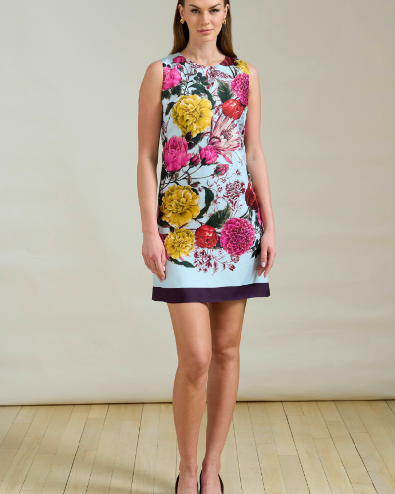 SLEEVELESS SILK DRESS SANREMO: BLUE