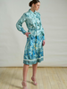 CORSICA GREEN LONG SLEEVES SILK DRESS