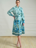 CORSICA GREEN LONG SLEEVES SILK DRESS
