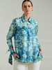 SHIRT COLLAR SILK PRINTED SHIRT: CORSICA GREEN