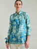 SHIRT COLLAR SILK PRINTED SHIRT: CORSICA GREEN