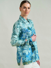 SHIRT COLLAR SILK PRINTED SHIRT: CORSICA GREEN