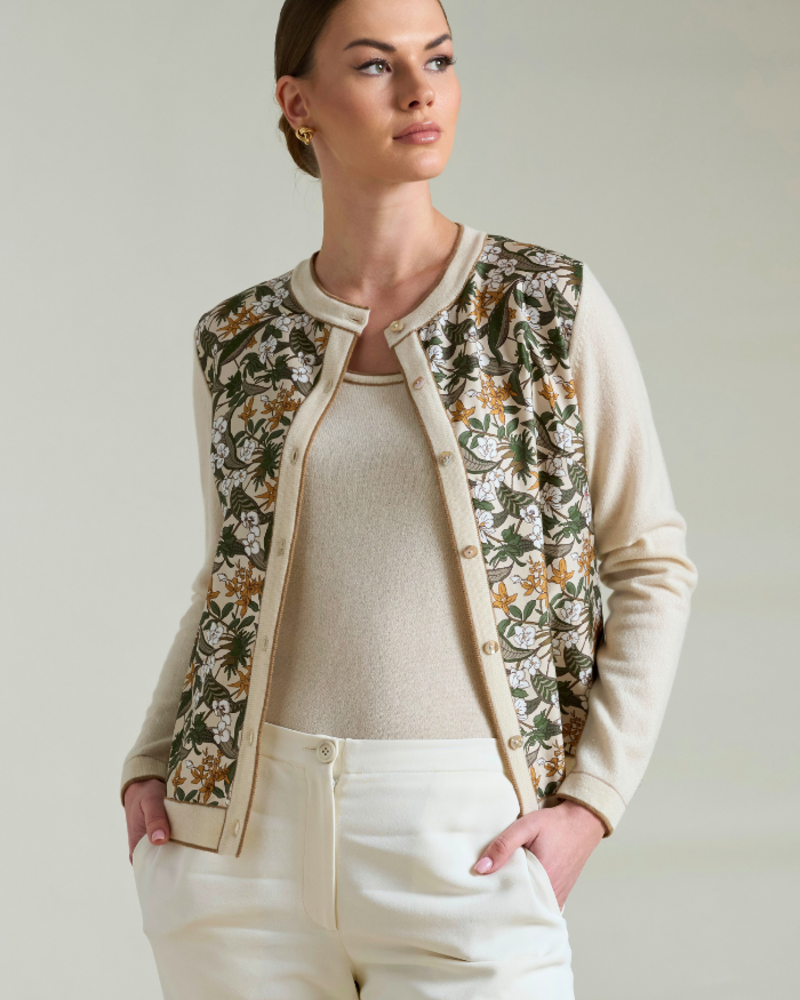 CASHMERE KNITTED CARDIGAN SET ZANIZBAR BEIGE