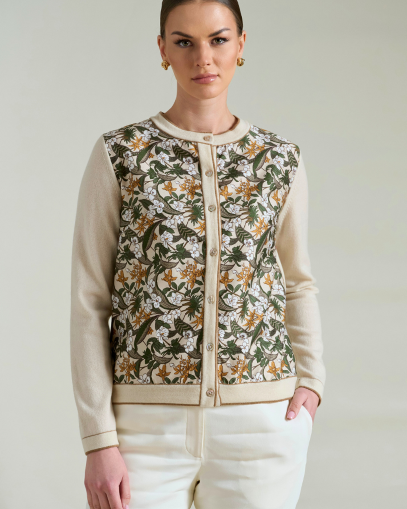 CASHMERE KNITTED CARDIGAN SET ZANIZBAR BEIGE