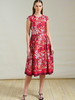 LONG COTTON DRESS WITH CAP SLEEVES ZANZIBAR RED