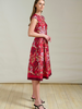 LONG COTTON DRESS WITH CAP SLEEVES ZANZIBAR RED
