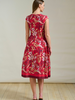 LONG COTTON DRESS WITH CAP SLEEVES ZANZIBAR RED