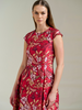 LONG COTTON DRESS WITH CAP SLEEVES ZANZIBAR RED