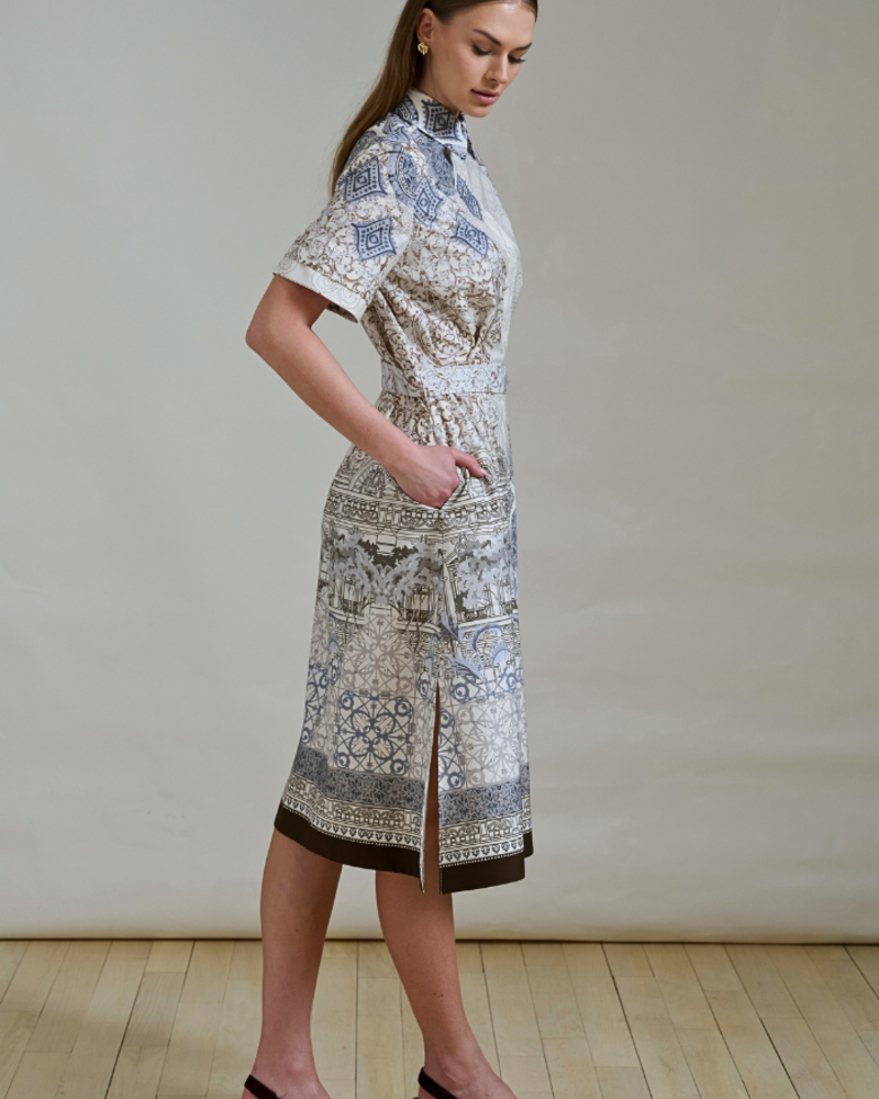 HALF-SLEEVES DRESS: SEVILLE IVORY