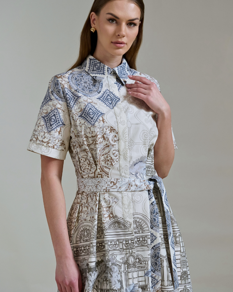 HALF-SLEEVES DRESS: SEVILLE IVORY