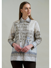 COLLARED COTTON PRINTED SHIRT SEVILLE IVORY