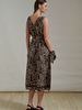 SILK SLEEVELESS DRESS: WELLINGTON CHOCOLATE