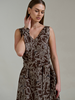 SILK SLEEVELESS DRESS: WELLINGTON CHOCOLATE