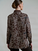 COLLARED SILK PRINTED SHIRT: WELLINGTON CHOCOLATE