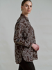 COLLARED SILK PRINTED SHIRT: WELLINGTON CHOCOLATE