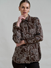 COLLARED SILK PRINTED SHIRT: WELLINGTON CHOCOLATE