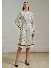 WELLINGTON IVORY LONG SLEEVES SILK DRESS