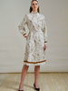 WELLINGTON IVORY LONG SLEEVES SILK DRESS