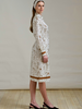WELLINGTON IVORY LONG SLEEVES SILK DRESS