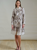 SILK SHIRT DRESS WITH BELT PRINT: LAKE COMO