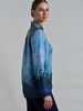 COLLARED SILK PRINTED SHIRT: SAFARI BLUE