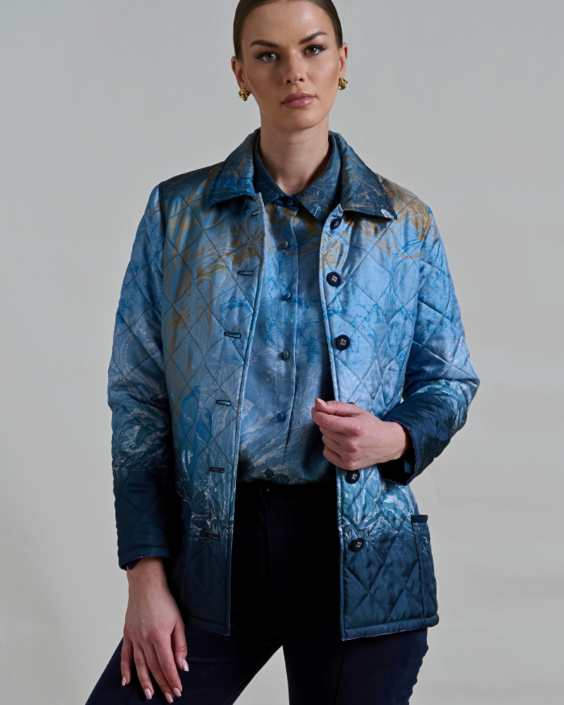 SAFARI BLUE QUILTED JACKET