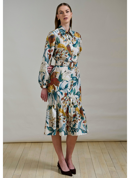 SICILY SILK LONG SLEEVE DRESS