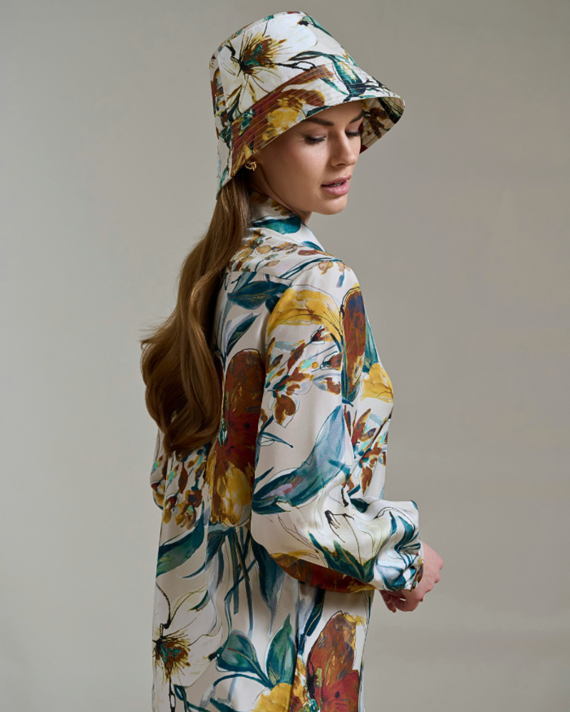 SICILY SILK LONG SLEEVE DRESS