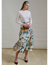 SILK  MIDI SKIRT: SICILY