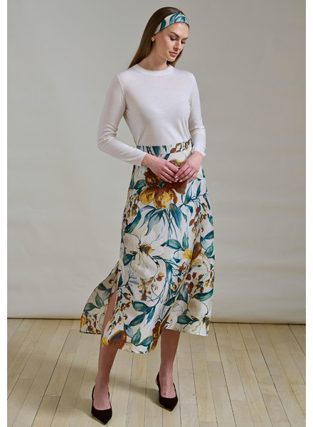 SILK  MIDI SKIRT: SICILY