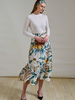 SILK  MIDI SKIRT: SICILY