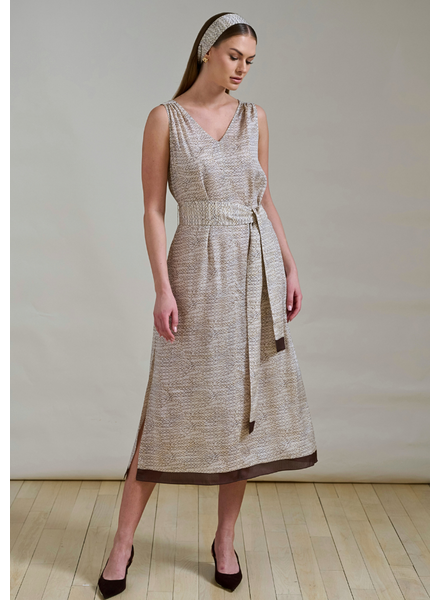 SILK SLEEVELESS DRESS: SARATOGA