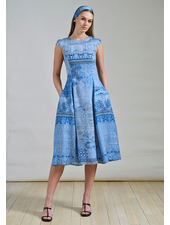 LONG SILK DRESS WITH CAP SLEEVES: SEVILLE