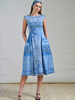 LONG SILK DRESS WITH CAP SLEEVES: SEVILLE