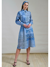 SILK LONG SLEEVE DRESS PRINTED SEVILLE