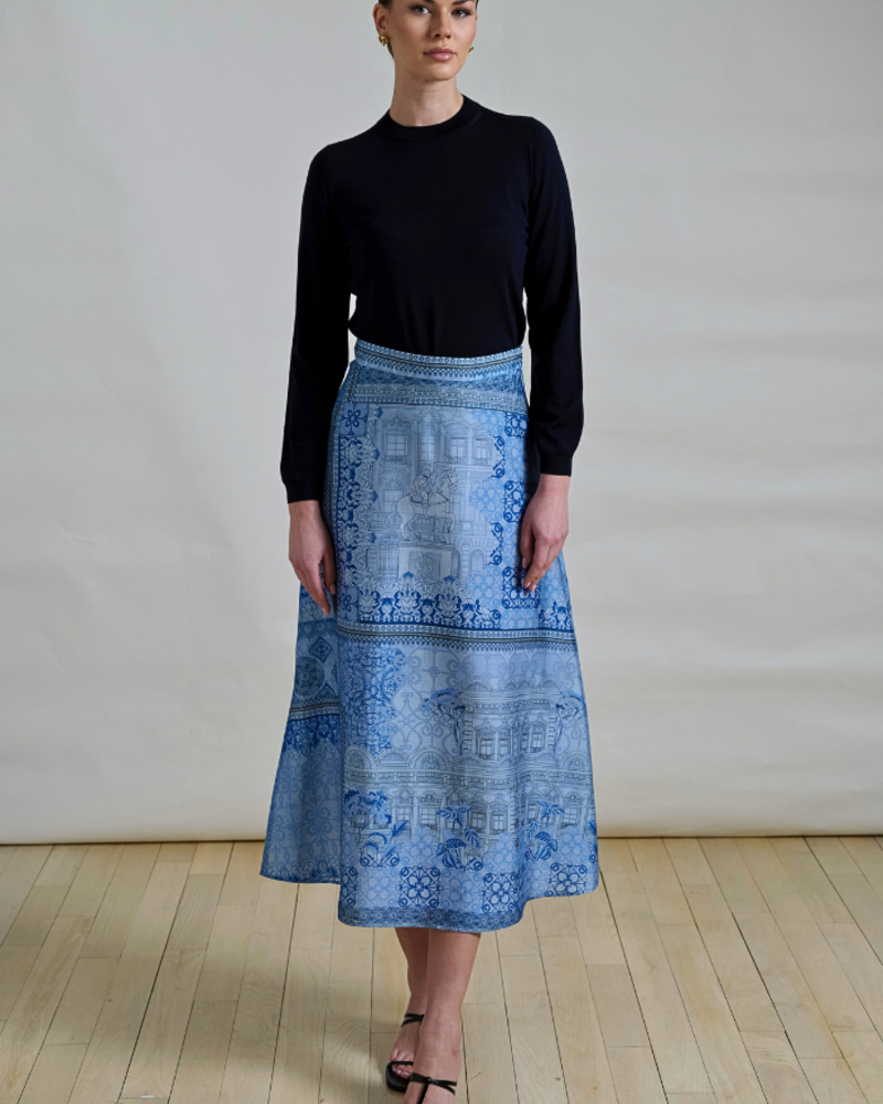 SILK  LONG SKIRT: SEVILLE