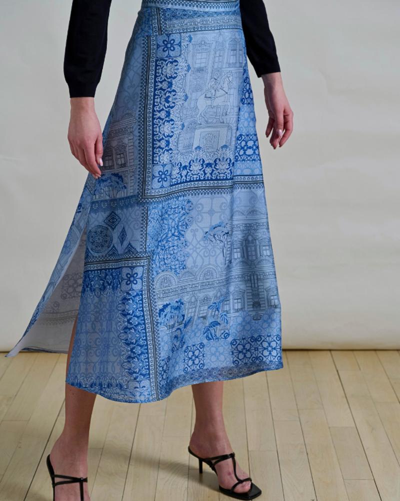 SILK  LONG SKIRT: SEVILLE