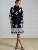 LONG COTTON DRESS EMBROIDERY BLACK DRESS