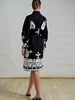 LONG COTTON DRESS EMBROIDERY BLACK DRESS