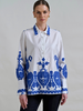 COTTON PRINTED SHIRT: EMBROIDERY BLUE