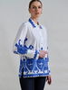 COTTON PRINTED SHIRT: EMBROIDERY BLUE