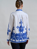 COTTON PRINTED SHIRT: EMBROIDERY BLUE