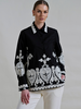 COTTON PRINTED SHIRT: EMBROIDERY BLACK